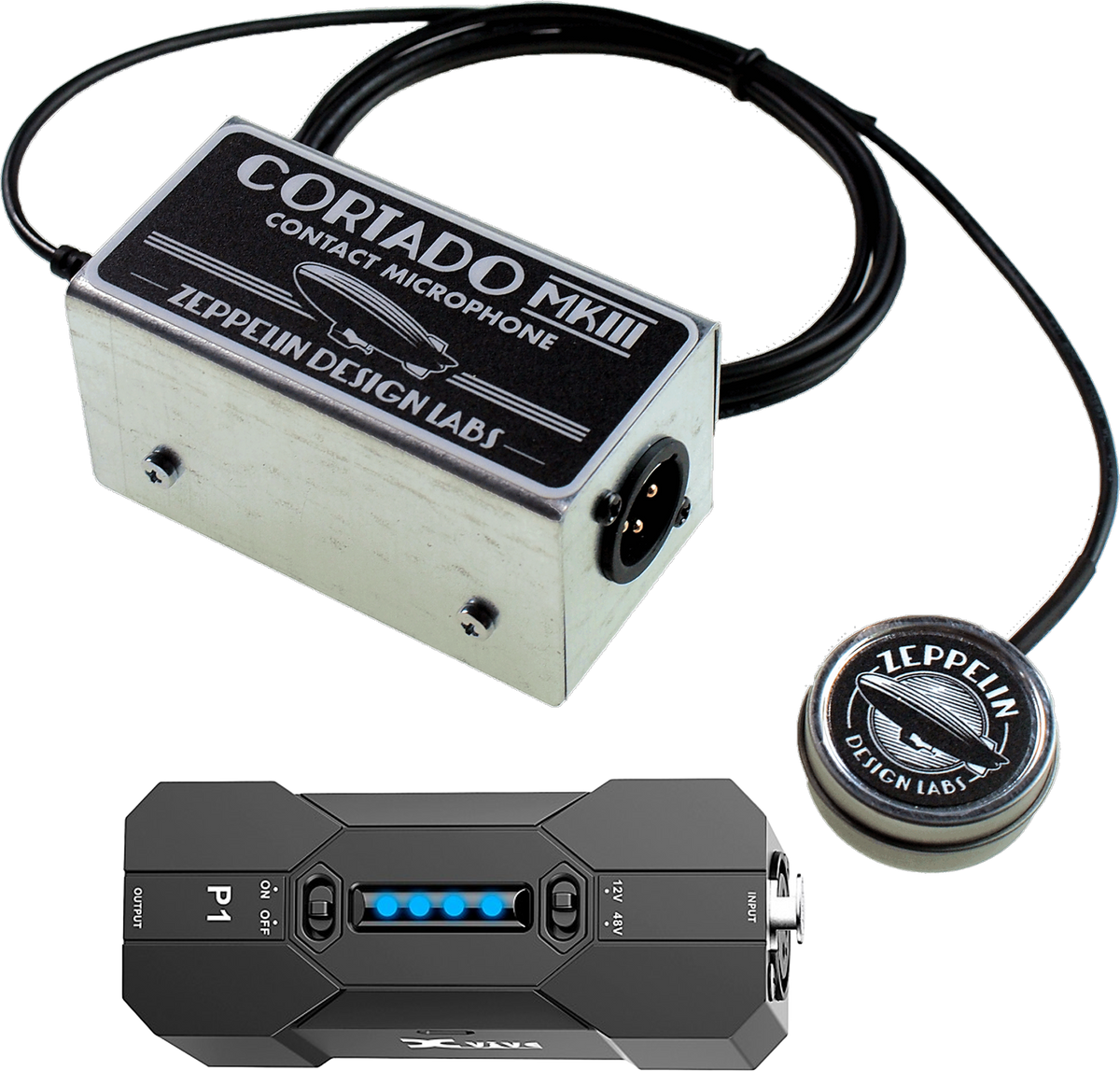 Cortado MkIII Contact Microphone “In The Field” Bundle with Xvive P1