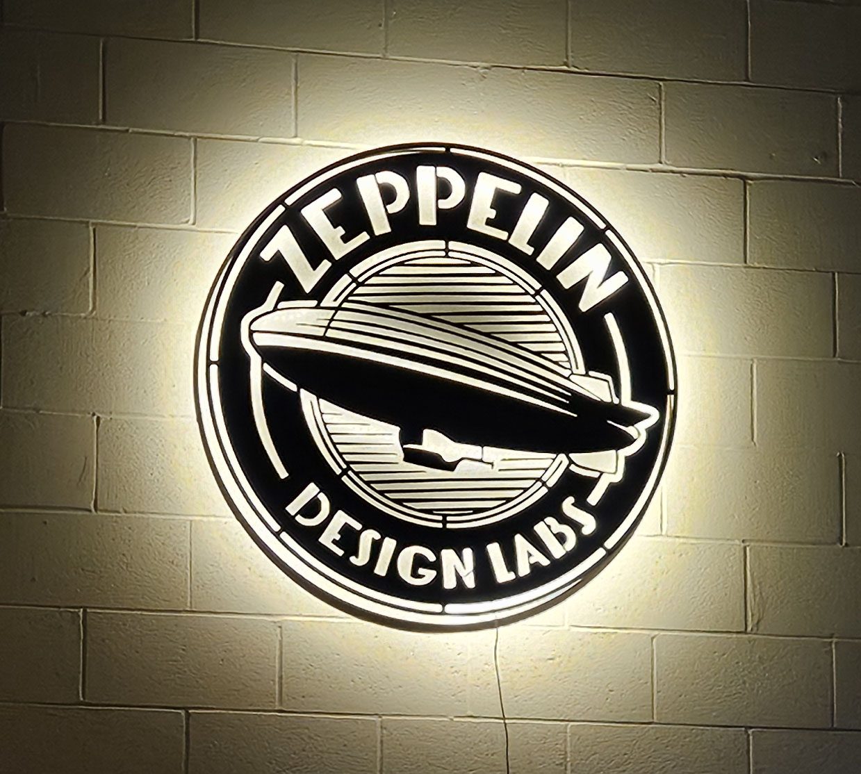 Zeppelin Design Labs sign at the Naperville workshop